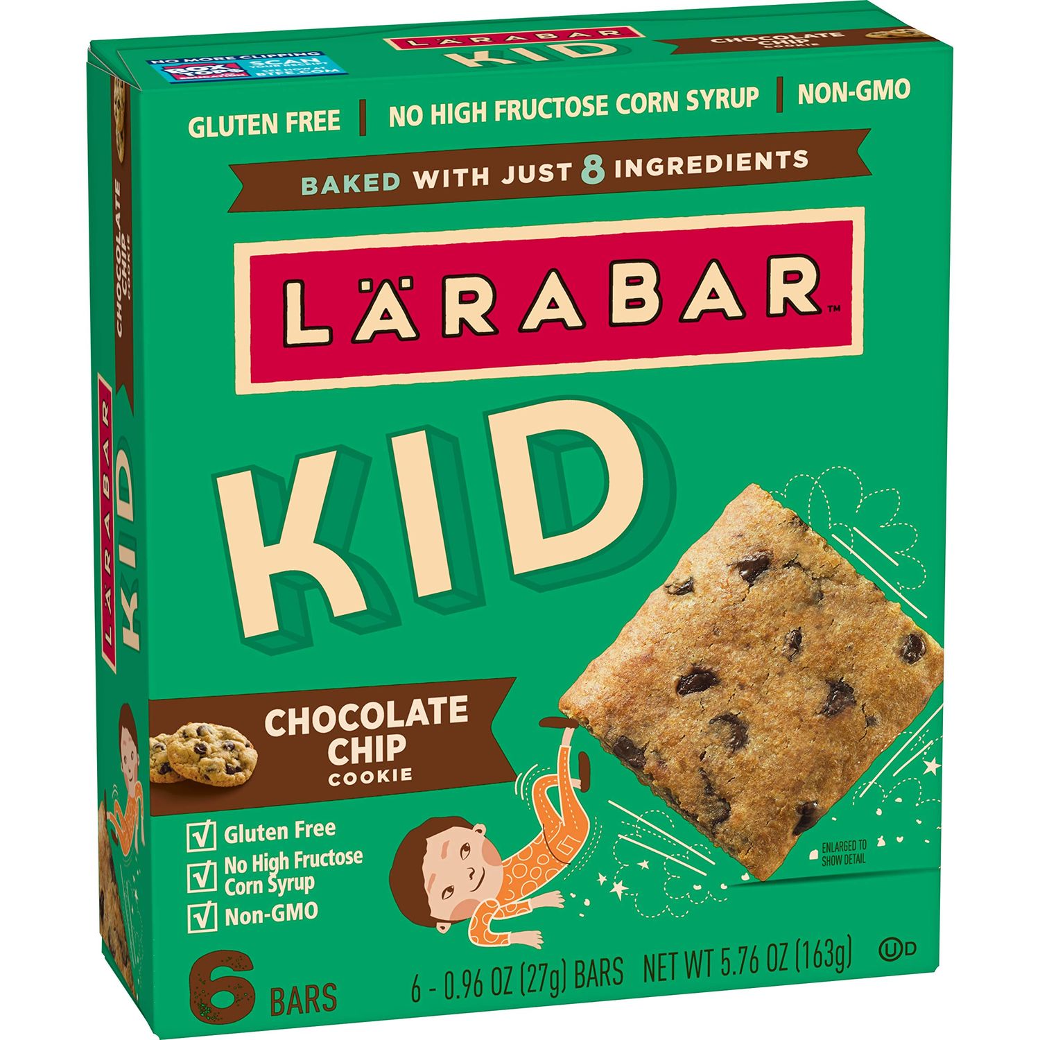 Larabar Kids, Bakes Chocolate Chip Cookie, Gluten Free Snack Bars, 6 Ct, 5.76 oz