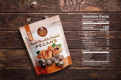 Chocolate Orchard Dark Chocolate Covered Pecans - Premium Dark Chocolate, Fresh and Nutty, Indulgent Snack, No Trans Fat - 6 Oz Bag (Pack of 3)