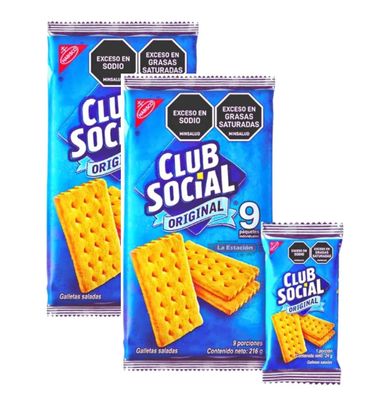 Generic Galleta CLUB SOCIAL Nabisco (9 Unit of 26g each) - 2 PACK