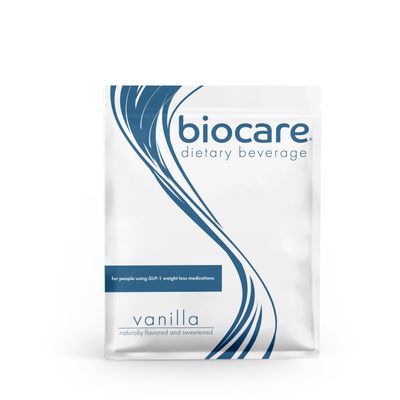 Biocare Nutritional Beverage for GLP-1 Users, Dietary Powder Drink Provides 30g Essential Protein, 26 Vitamins/Minerals, Helps Ease Nausea, Bloating, Constipation, Vanilla