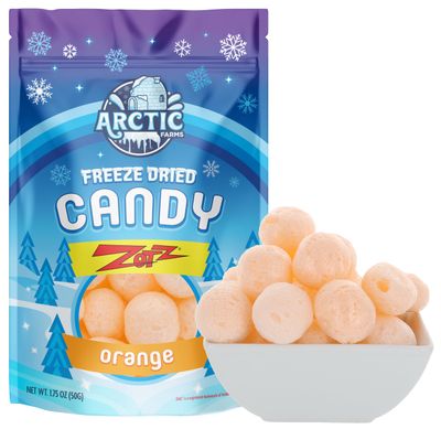 Arctic Farms Freeze Dried Candy Zotz Fizz Candies (1.75oz, Orange)