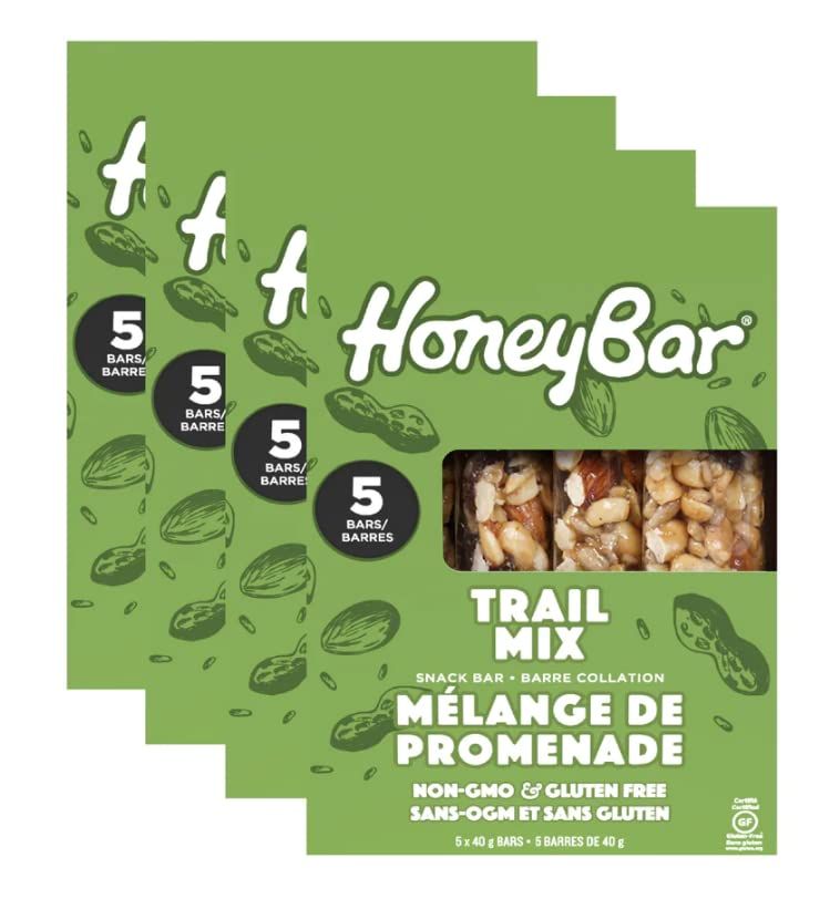 HoneyBar Snack Bar  Certified Gluten Free  Non-GMO  Vegetarian (Trail Mix, Pack of 20 Bars)