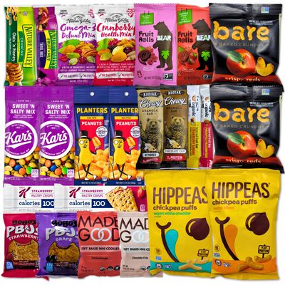Healthy Smart Snack Box - 24-Count Premium Variety Pack  Better-for-You Snacks for Work, School, Travel, &amp; Gifting