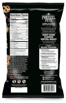 Pretzel Pete Smoky Gouda Pretzel Medley Seasoned Pretzel Medley, Nut-Free and Sesame-Free Snack, Small Batch, Bold Flavor (9.5oz, Pack of 3)