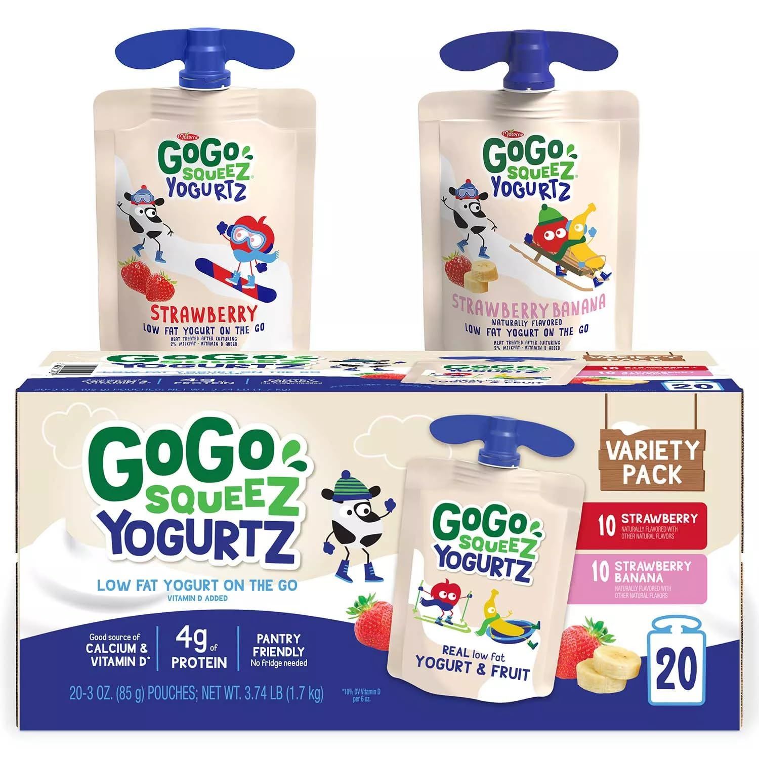 GOGO SQUEEZ GoGo Squeez Yogurtz Strawberry &amp; Strawberry Banana (20 Count)