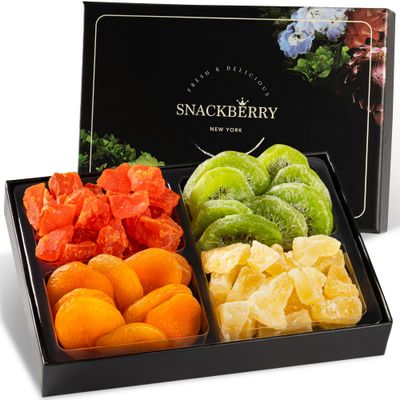 Variety Dried Fuit Gift Basket, Gift Basket, Gift Box for Birthday. Anniversary, Get Well Gift, Gift for Him, Her and Family, Snackberry (2 Pack)