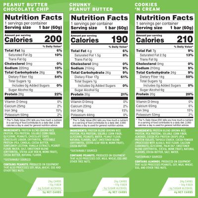 No Cow High Protein Bars, Original Variety Pack - Healthy Snacks, 20g Vegan Protein, High Fiber, Low Sugar, Keto Friendly, Dairy &amp; Gluten Free (12 Count)