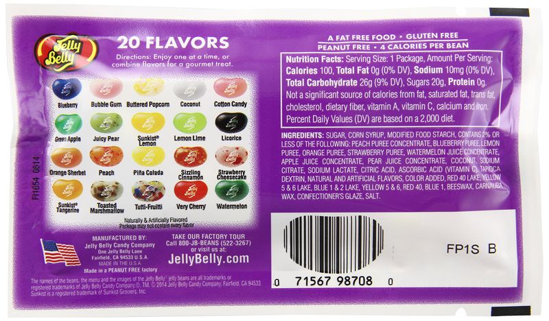 Jelly Belly "Thank You" Jelly Beans, Assorted Flavors, 1-oz, 30 Pack