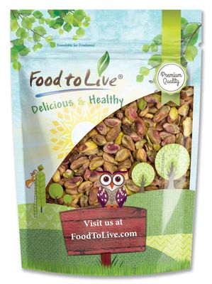 Food to Live - Dry Roasted Pistachio Kernels, 1 Pound - Oven Roasted Whole Nuts, No Shell, Unsalted, No Oil Added, Kosher. High in Protein, Fats.