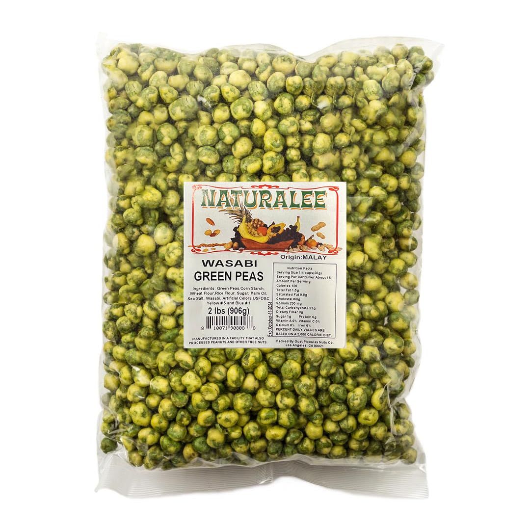 Naturalee Wasabi Peas 2 lb - Wasabi Coated Green Peas - Vegan, High Fiber Snack, Spicy Crunch