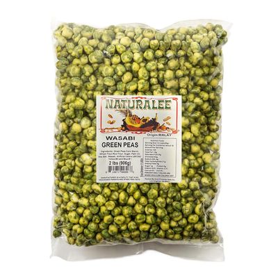 Naturalee Wasabi Peas 2 lb - Wasabi Coated Green Peas - Vegan, High Fiber Snack, Spicy Crunch