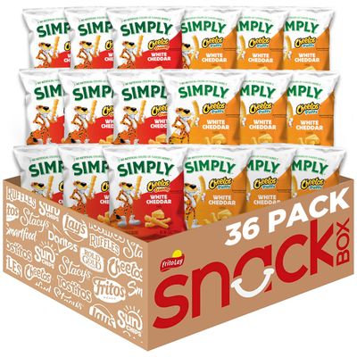 Simply, Cheetos White Cheddar Puffs &amp; Crunchy Variety Pack, 0.875 Ounce (Pack of 36)