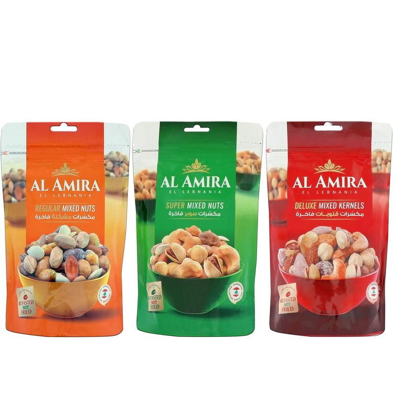 Al Amira Nuts - Mixed Nuts Combo (Regular, Super, Deluxe), 300g x 3