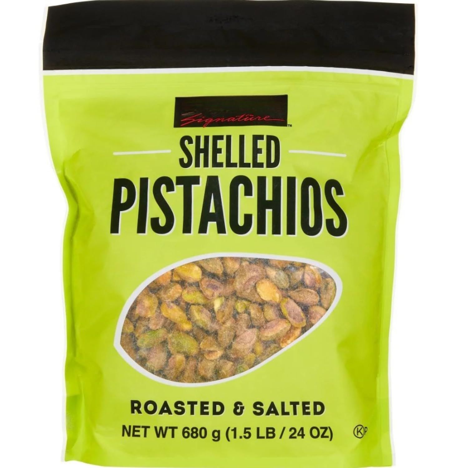 Signature Shelled Pistachios Snack Bulk Bag, Item 1076903, Roasted &amp; Salted, 1.5 lbs / 24 OZ
