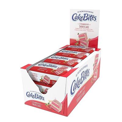 The Original Cakebites by Cookies United, Grab-and-Go Bite-Sized Snack (Strawberry Shortcake, 2 Ounce (Pack of 12)