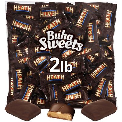 Heath Bars Chocolate Candy, English Toffee Candy, Perfect Mini Candy Bars for Parties Birthdays, and Everyday Snacking, Ideal Halloween Candy for Sharing or Enjoying on Any Occasion (2 Pound)
