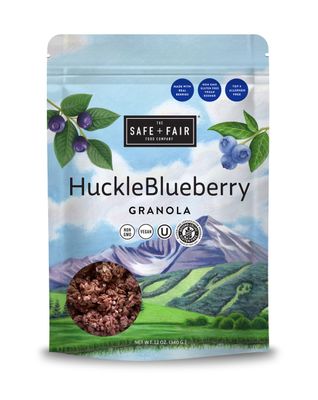 Safe  Fair HuckleBlueberry Granola - Gluten-Free, Dairy-Free &amp; Vegan Breakfast, Snack or Dessert - Allergen-Free, Non-GMO, and No Artificial Ingredients - 12oz