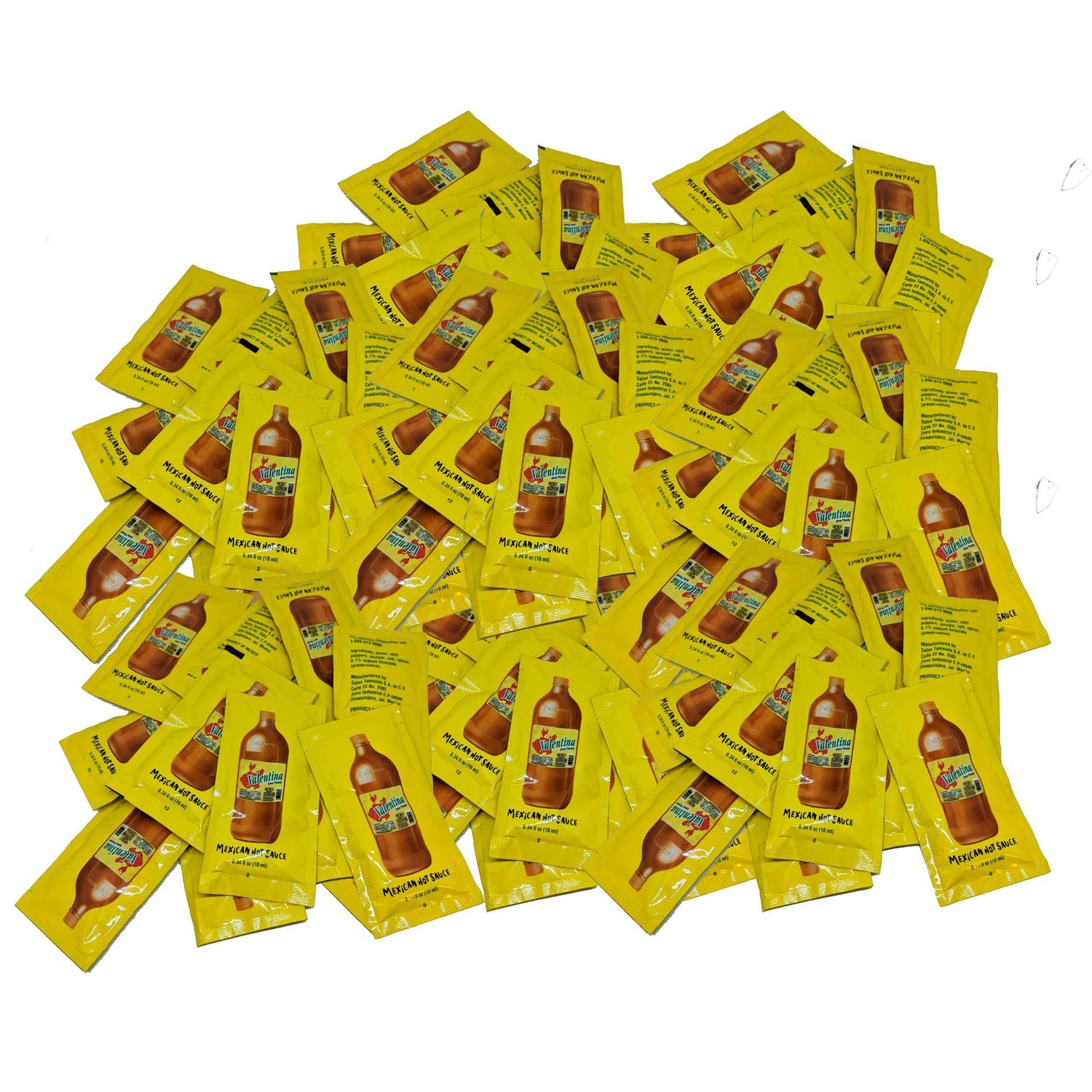 &quot;Valentina Mexican Hot Sauce Picante Salsa Seasoning Salt Spice Mix Made From Chili Peppers Perfect For Chips Fast Foods Lunch Snacks or More 100 Packets of 0.3 Oz. (8 grams) &quot;