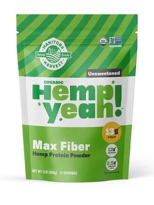 Manitoba Harvest Hemp Yeah Organic Max Fiber Protein Powder, Unsweetened, 32oz, with 13g of Fiber, 13g Protein and 2.5g Omegas 3&amp;6 per Serving, Keto-Friendly, Preservative Free, Packaging May Vary