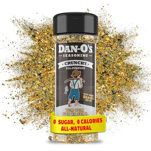 Dan-O&#39;s Crunchy Seasoning - Chicken, Fish, Eggs, Veggies, and Snacks - Savory Everything Bagel Flavor, All-Purpose, All-natural, Sugar Free, Zero Calorie Seasoning - Online Exclusive (2.5 oz)
