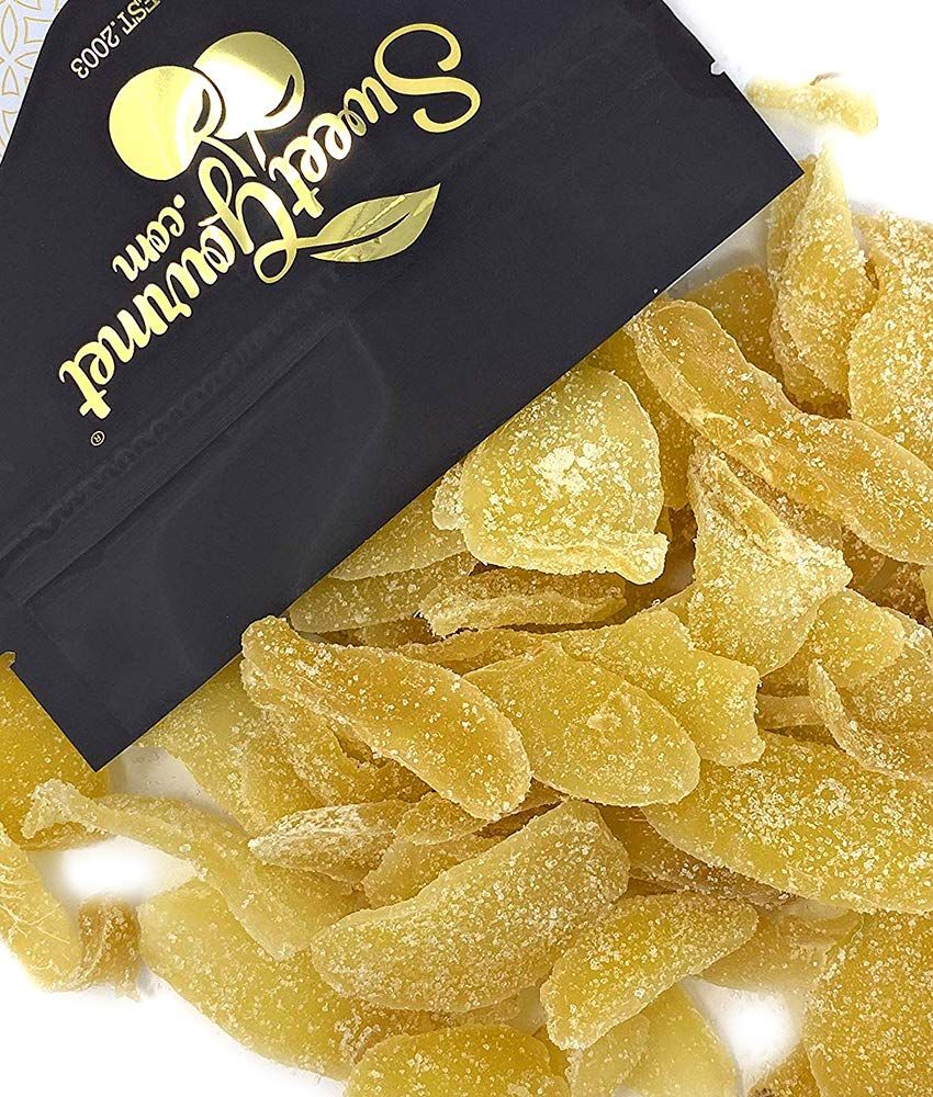 SweetGourmet Dried Crystallized Ginger  Candied Ginger Root Pieces  Sweet &amp; Spicy Snack 2 Pounds