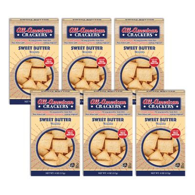 All-American Snack Crackers, Sweet Butter, 4 Ounce (Pack of 6)