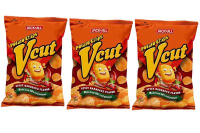 V Cut Potato Chips Spicy Barbecue Flavor Pack of Three 2.12oz Per Pack