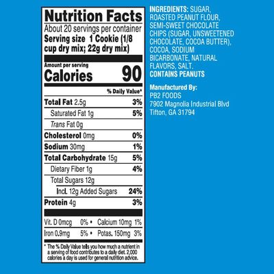 PB2 Pantry Double Chocolate Chip Cookie Mix - 16oz Jar  Certified Vegan, Gluten Free, Non-GMO, 4g Plant Protein Per Cookie