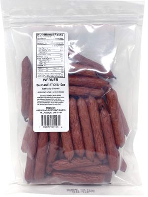 Werner Mini Sausage Meat Sticks - 12 Ounces - Made in the USA, Bulk Meat Sticks