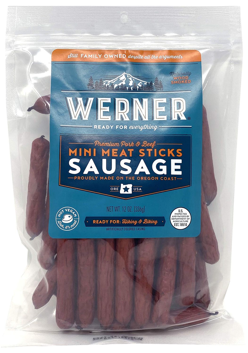 Werner Mini Sausage Meat Sticks - 12 Ounces - Made in the USA, Bulk Meat Sticks