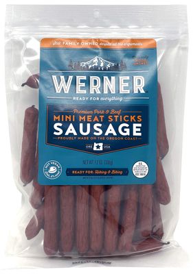 Werner Mini Sausage Meat Sticks - 12 Ounces - Made in the USA, Bulk Meat Sticks