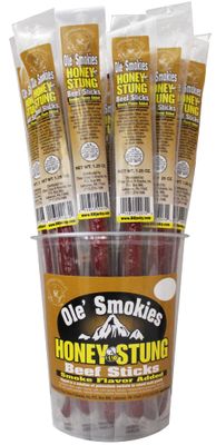 Buffalo Bills Honey Stung Ole Smokies - 15 Wrapped Beef Sticks Per Tub