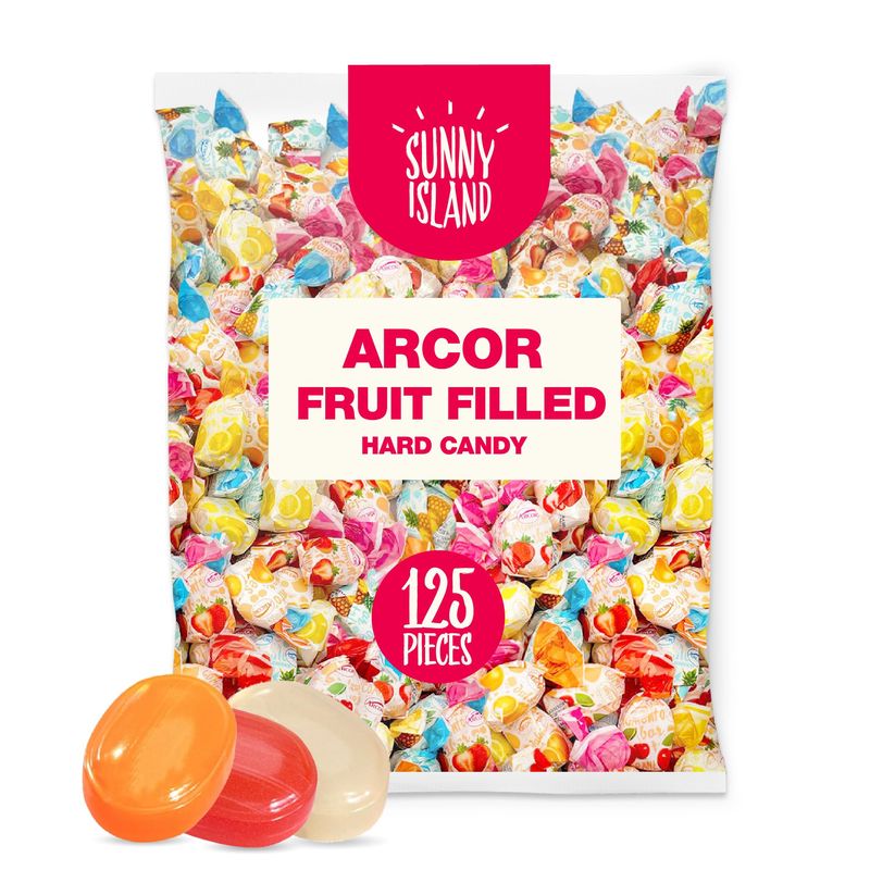 Arcor Fruit Filled Bon Bons  2 Pound Bag  Hard Candy Bulk Pack  Assorted Flavors