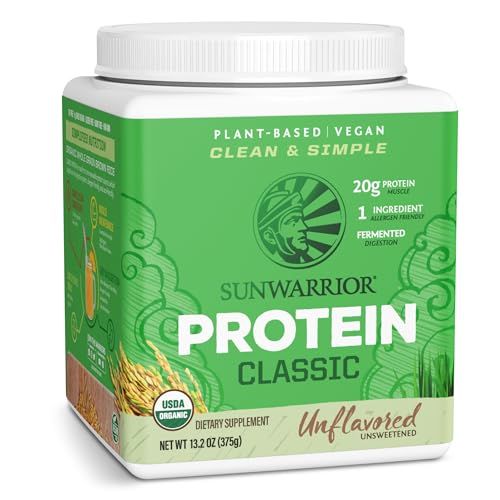 Brown Rice Protein Powder with Bcaa &amp; Amino Acids Raw Rice Protein Shake Gluten Free Low Carb Dairy Free  Plant Based Classic Sprouted Brown Rice Protein Powder Natural 750g by Sunwarrior
