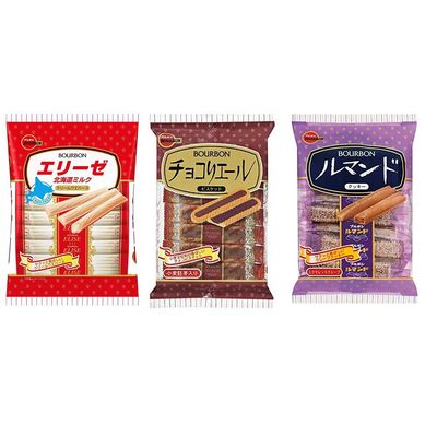 Bourbon Cookie Assortment 1.8oz 3Types Japanese Cookie Bourbon Ninjapo