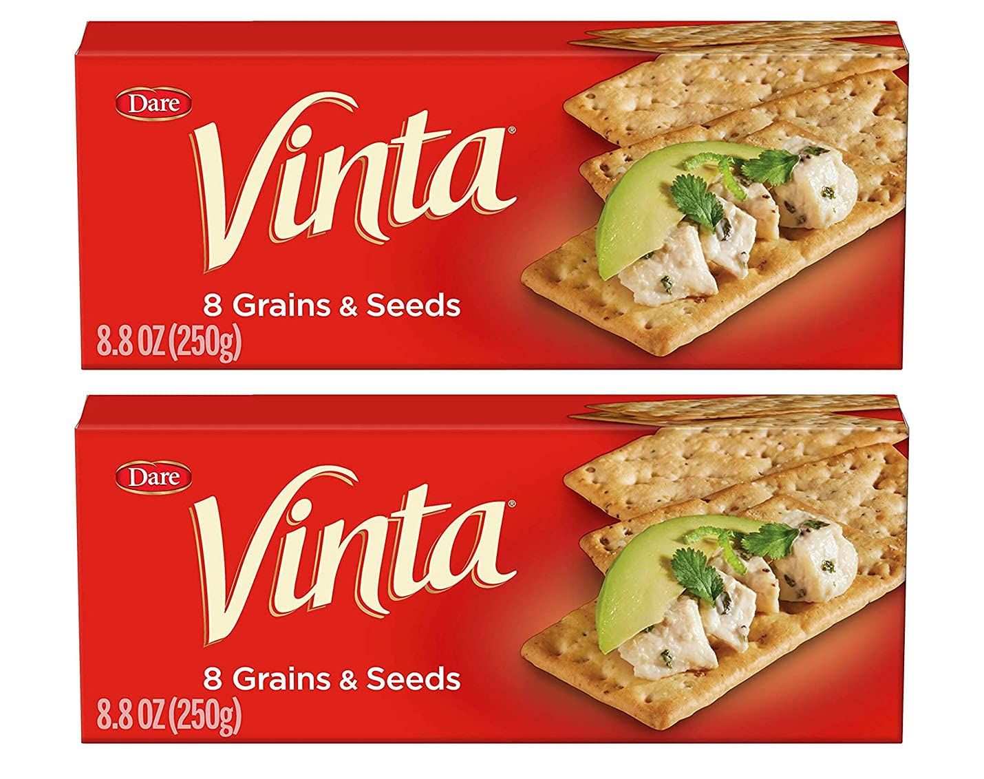 Vinta Crackers, Original - Delicious Bold Taste of 8 Grains and Seeds, 250g/8.8oz, 2-Pack Imported from Canada