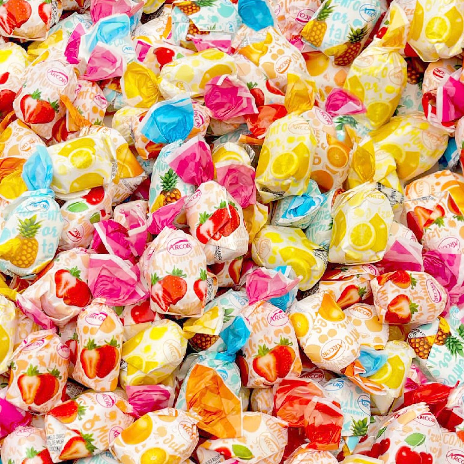 Arcor Fruit Filled Bon Bons  2 Pound Bag  Hard Candy Bulk Pack  Assorted Flavors