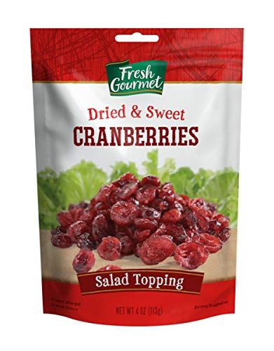 Fresh Gourmet Dried &amp; Sweet Cranberries  4 Ounce, Pack of 9  Crunchy Snack and Salad Topper