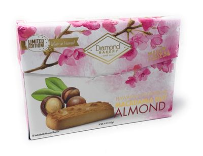 Diamond Bakery Hawaiian Shortbread Macadamia Nut Cookies, Almond 4 ounce (113g)
