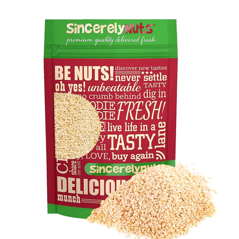 Sincerely Nuts Hulled Sesame Seeds  A Heart Healthy Snack Rich in Fiber, Minerals &amp; Antioxidants  Source of Plant Based Protein  Gluten Free &amp; Kosher, Bulk 5(LB) Bag