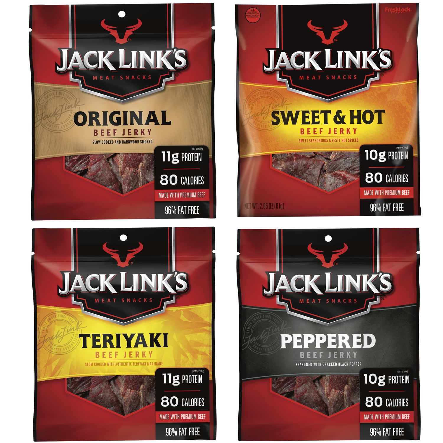 Jack Link&#39;s Beef Jerky, Classic Variety Pack, 4 Count