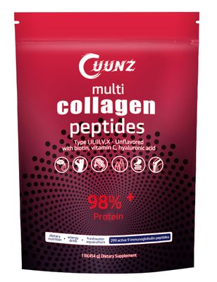 UUNZ Multi Collagen Protein Powder - Type I,II,III,V,X with Biotin, Hyaluronic Acid, Vitamin C - Unflavored Collagen Peptides Supplements(Multi Collagen Peptides 1lb)