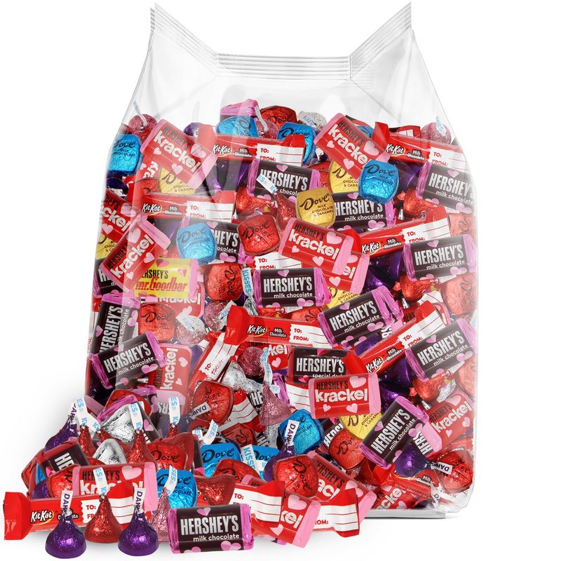 Valentine's Bulk Chocolate Candy Variety 3 Pound - 210 Pieces Bulk Chocolate Valentines Themed Candy For Classroom Candy Exchange, Parties, Valentine's Gifts, Snacks &amp; Treats
