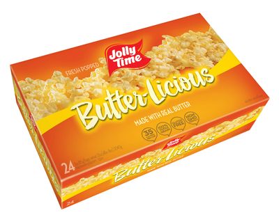 Jolly Time Value Pack Butter-Licious, Original Buttery Microwave Popcorn Snack, Gluten Free with Real Buttered Corn Homestyle Flavor (Bulk 24-Count Box)