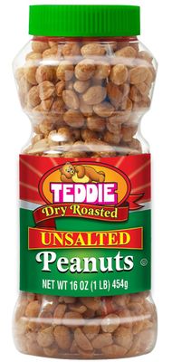 Teddie Premium All Natural Dry Roasted Peanuts (Unsalted, 16 Ounce (Pack of 1))