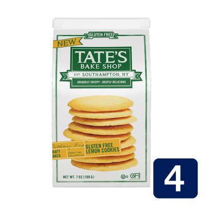 Tate's Bake Shop Gluten Free Lemon Cookies, Gluten Free Cookies, 4 - 7 oz Bags