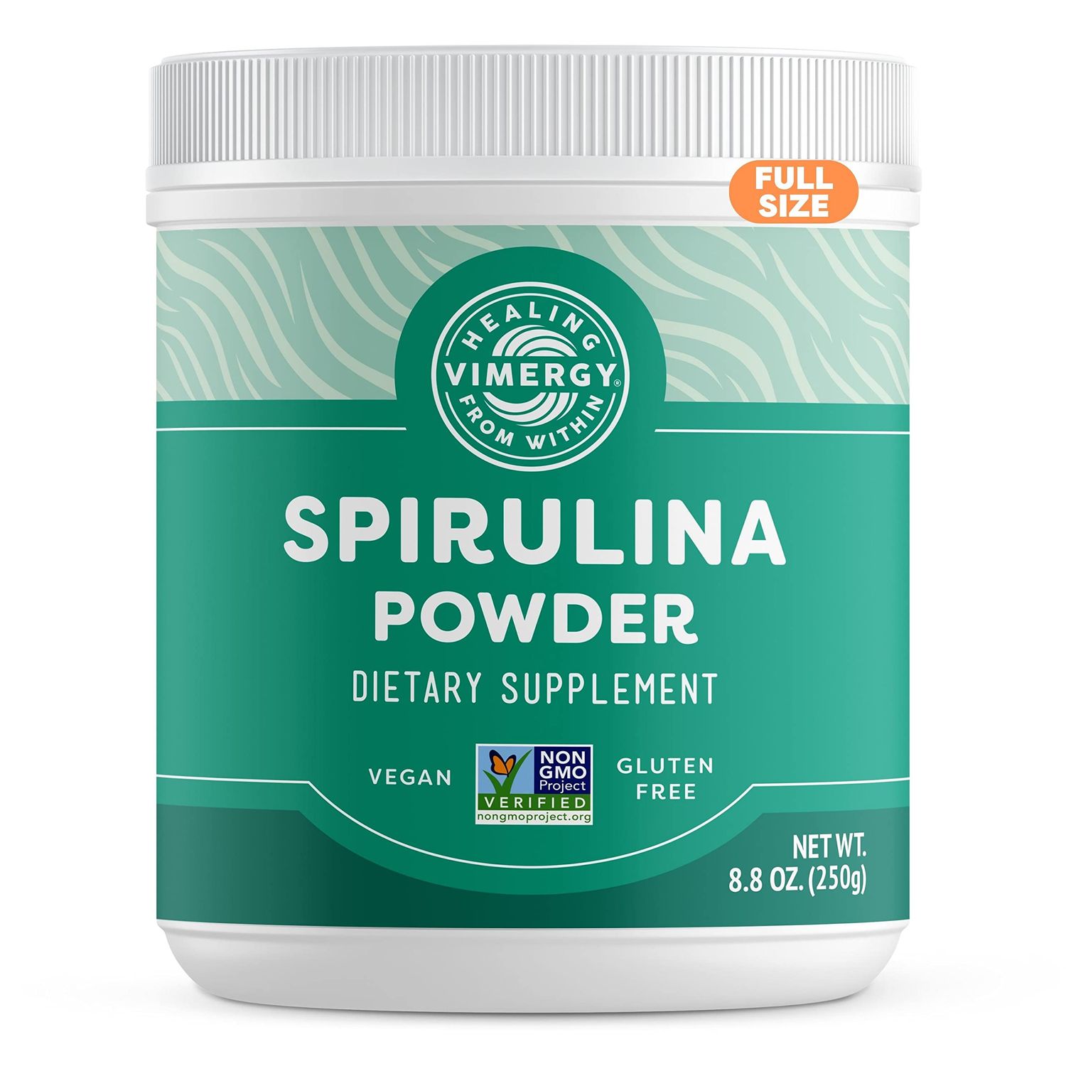 Vimergy Spirulina Powder - Concentrated Plant Protein Supports Immune Health &amp; Cardiovascular Function - Vegan, Kosher, Gluten-Free - 250g