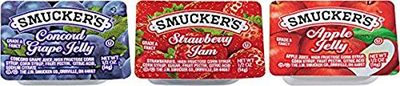 Smucker&#39;s Grape Jelly, Apple &amp; Mixed Fruit, 0.5 Ounce (Pack of 200)