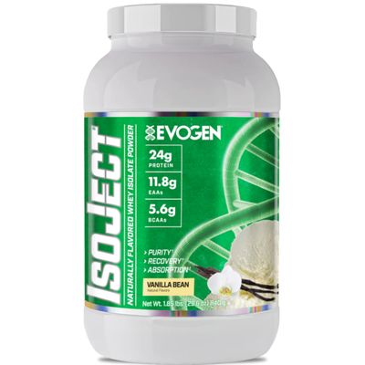 Evogen Isoject Naturals - Whey Protein Isolate  Naturally Flavored, Ultra-Pure Whey Protein Powder with Ignitor Enzymes, BCAAs, and EAAs  Enhanced Absorption &amp; Recovery  Vanilla Bean  28 Servings