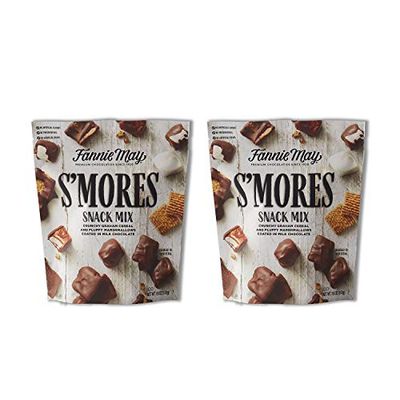Fannie May S&#39;mores Snack Mix, Milk Chocolate Covered Mini Marshmallows and Graham Cereal, 18oz Bag, 2 Pack